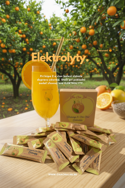 ChaChaLab - Elektrolyty pomaranč (120 g) – iontový nápoj v prášku (30 x 4 g)